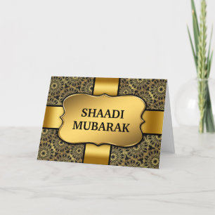Tarjeta Fancy Black y Gold Shaadi Mubarak