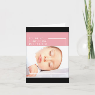 Tarjeta Fancy Cute Baby Photo Nk White Quote 