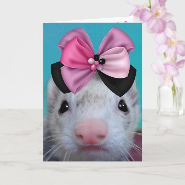 Tarjeta Fancy Ferret Birthday (Orquídea)