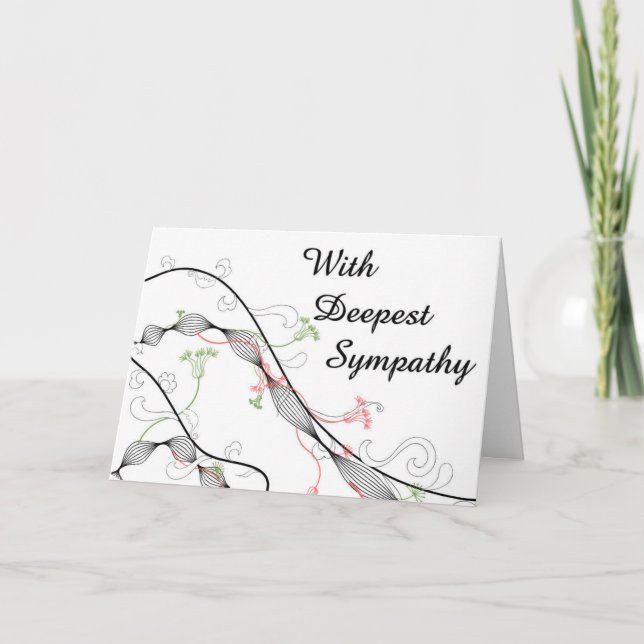 Tarjeta Fancy Floral Large Font Sympathy Card (Anverso)