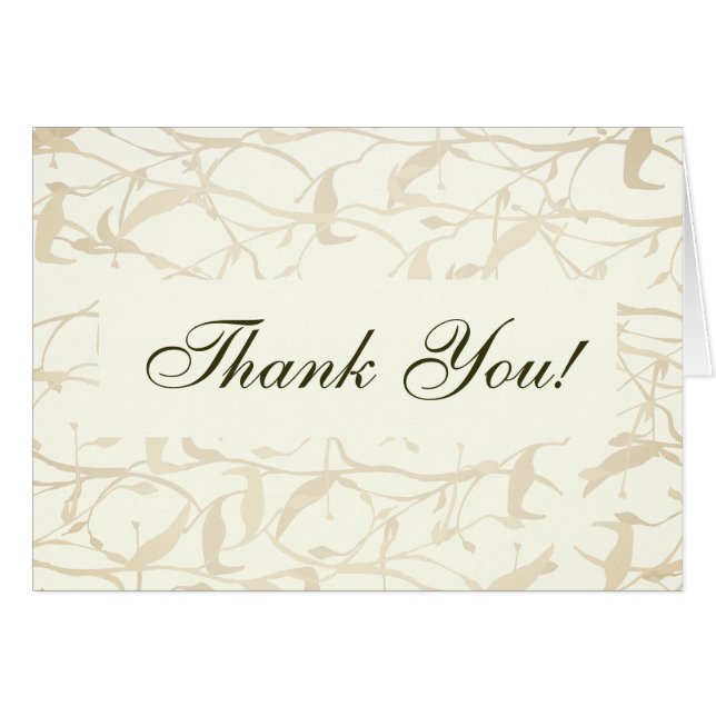 Tarjeta Fancy Foliage Boda Gracias (Anverso (Horizontal))