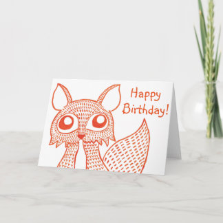 Tarjeta Fancy Fox Greetings Card: ¡Feliz cumpleaños!