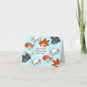 Tarjeta Fancy Goldfish lindo pez dorado rancho