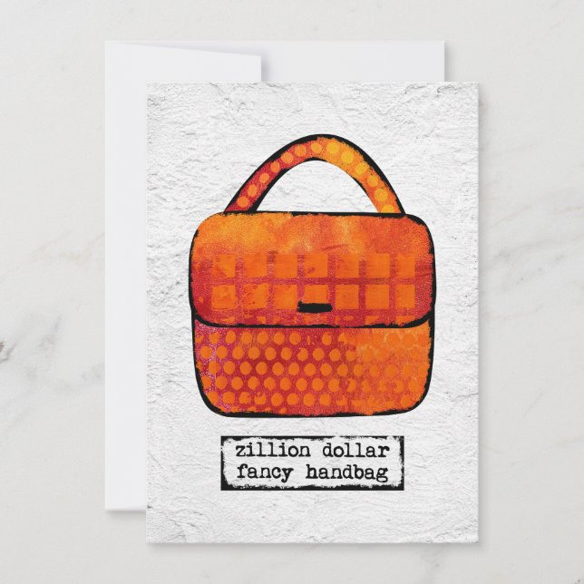 Tarjeta Fancy Handbag Greeting Card - Bolsa divertida (Anverso)