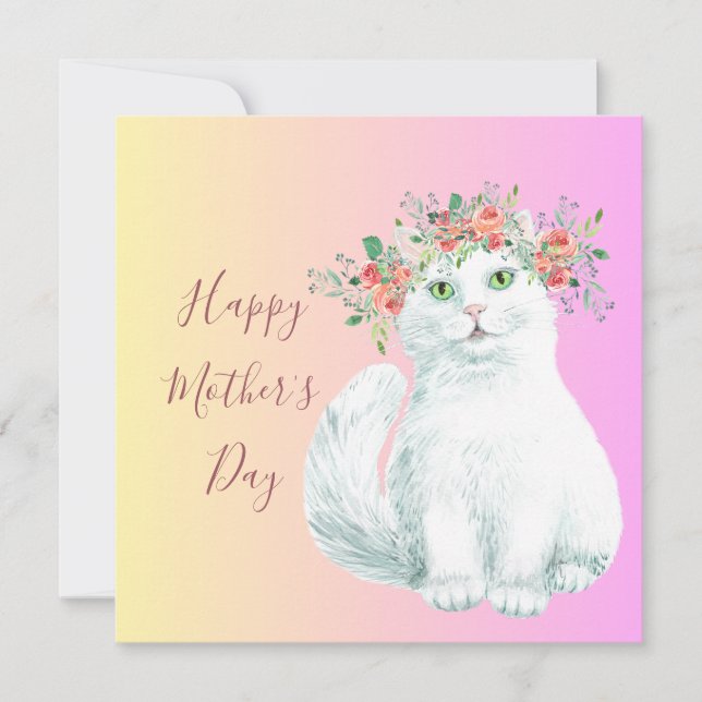 Tarjeta Fancy Kitty Mother's Day Card (Anverso)