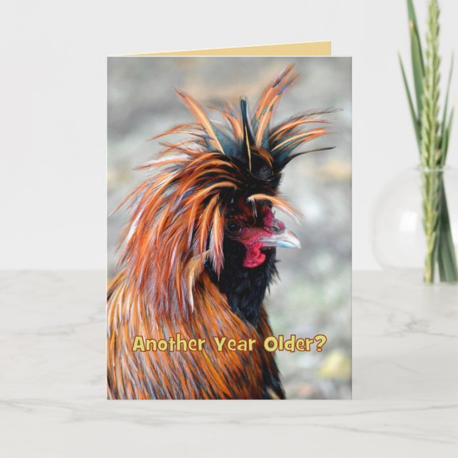 Tarjeta Fancy Rooster Happy Birday Humor (Anverso)