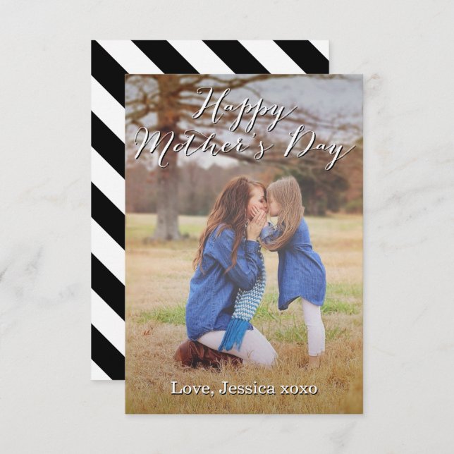 Tarjeta Fancy Script Happy Mother's Day Photo Card (Anverso / Reverso)
