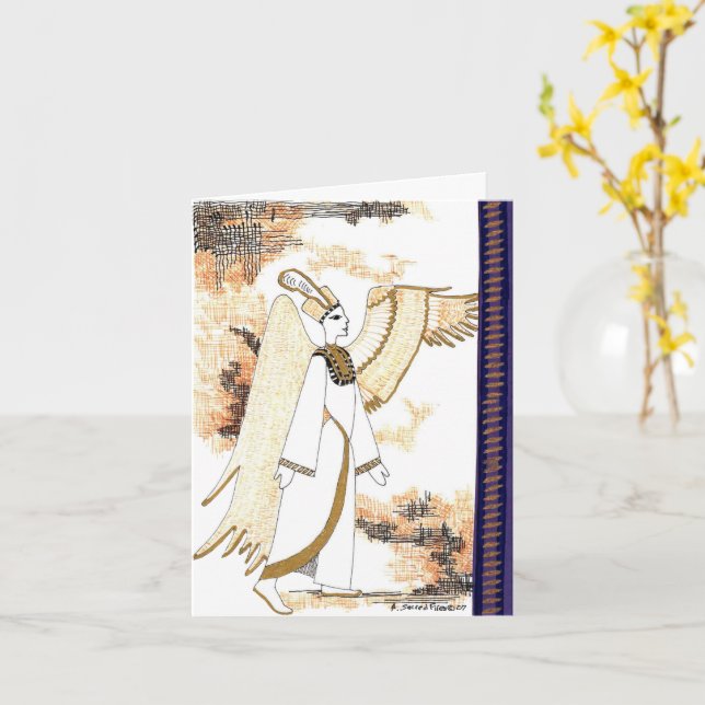 Tarjeta Fancy Womens Egyptian Goddess Printed (flor amarilla)