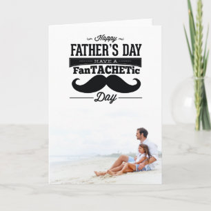 Tarjeta Fantachetic Mustache Happy Father's Day Photo Card
