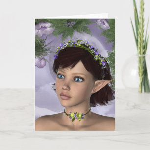 Tarjeta Fantasía de hadas florales de KRW