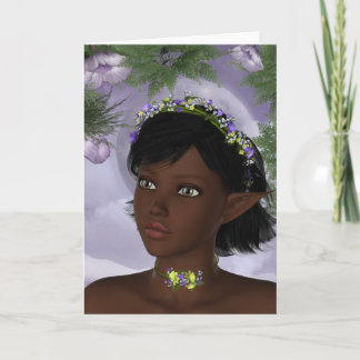 Tarjeta Fantasía de hadas florales de KRW