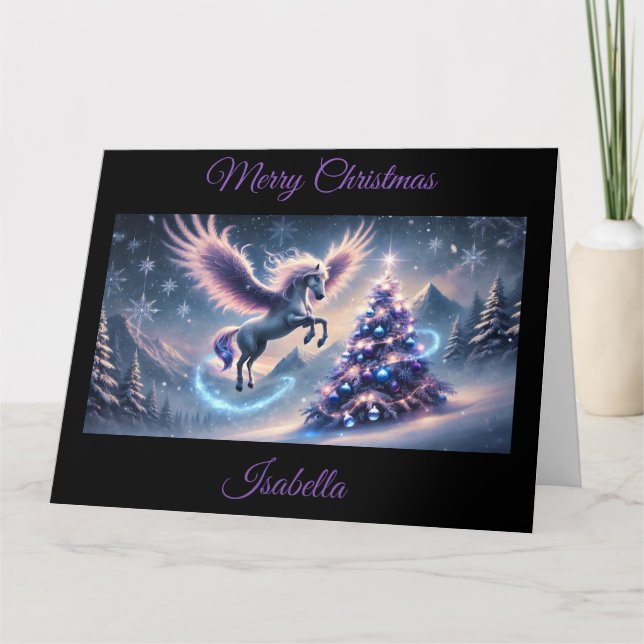 Tarjeta Fantasía de los Navidades Pegasus (Anverso)