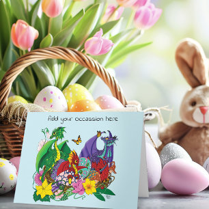 Tarjeta Fantasía de nido de dragón bebé