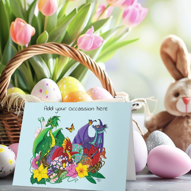 Tarjeta Fantasía de nido de dragón bebé (Subido por el creador)