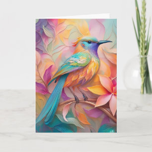 Tarjeta Fantasia de pájaro cantor de garganta violeta