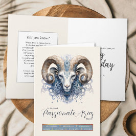 Tarjeta Fantasía de Ram Celestial Símbolo zodiaco Aries Cu