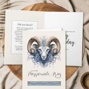 Tarjeta Fantasía de Ram Celestial Símbolo zodiaco Aries Cu