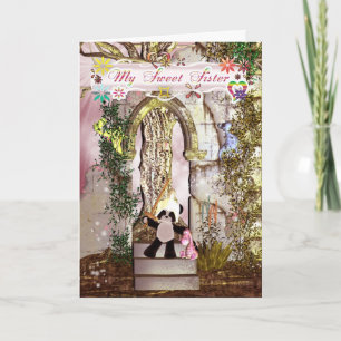 Tarjeta Fantasía del Día de la Madre. Hay dragones Hermana