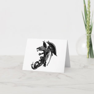 Tarjeta Fantasía del dragón nocturno temible Amantes de lo