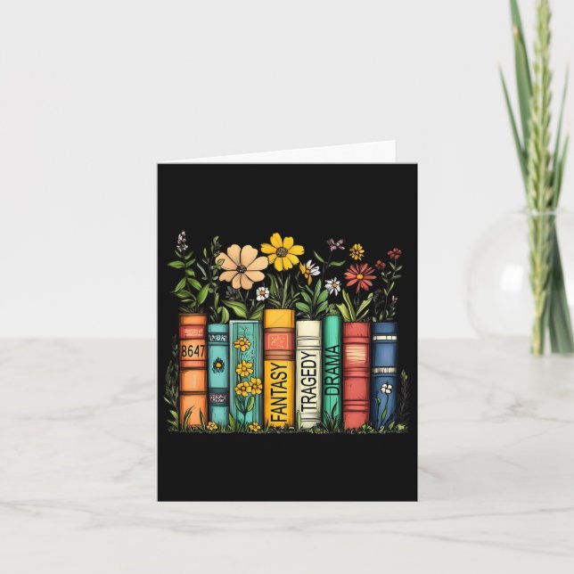Tarjeta Fantasía dramática tragedia libro floral sutil ant (Anverso)