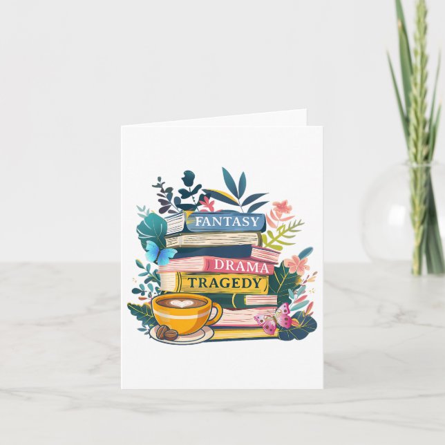 Tarjeta Fantasía dramática tragedia libros sutiles (Anverso)