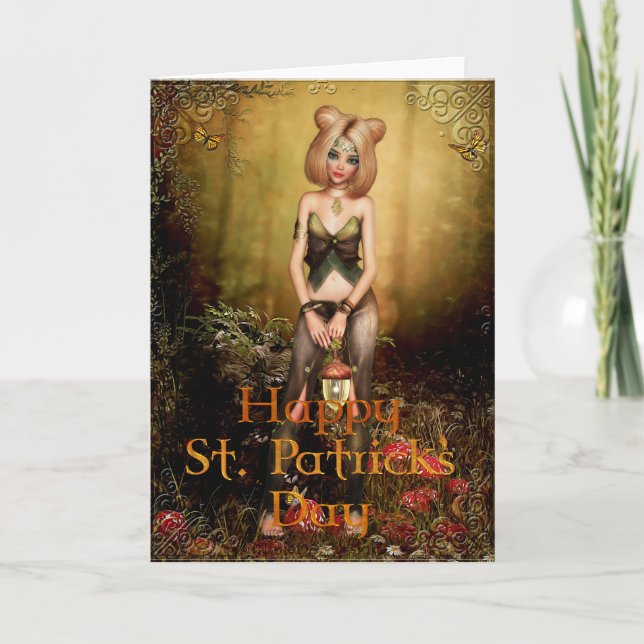 Tarjeta Fantasía en la carta del Día de Woods St. Patrick (Anverso)