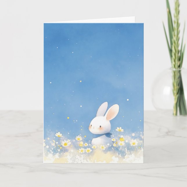 Tarjeta Fantasía Floral del Conejo (Anverso)