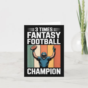 Tarjeta Fantasía Futbol Gracioso Campeón de 3 Tiempos
