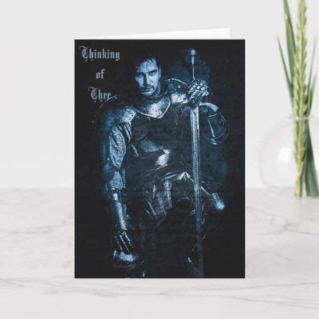Tarjeta Fantasía Guerrero Medieval En El Ilustracion Armor (Anverso)