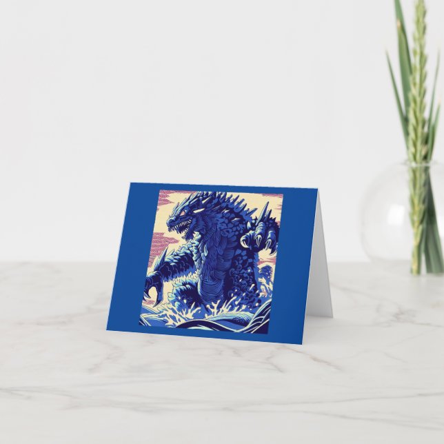 Tarjeta Fantasía Kaiju Anime - Woodcut 2 (Anverso)