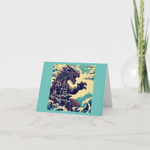Tarjeta Fantasía Kaiju Anime - Woodcut 4