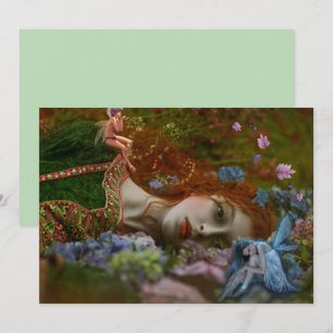 Tarjeta Fantasía Lady In Fairy Garden