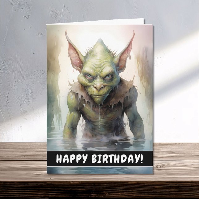 Tarjeta Fantasía malvada Goblin Feliz cumpleaños (Subido por el creador)