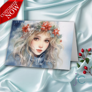 Tarjeta Fantasía Navidades de hadas de invierno
