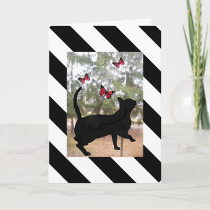 Tarjeta Fantasía negra, blanca y a rayas de cumpleaños