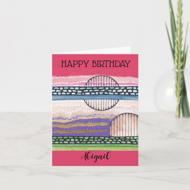 Tarjeta Fantasía por la caída, medios mixtos, tu nombre, c (Anverso)