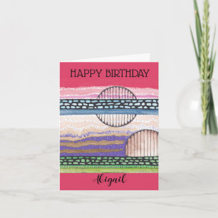 Tarjeta Fantasía por la caída, medios mixtos, tu nombre, c