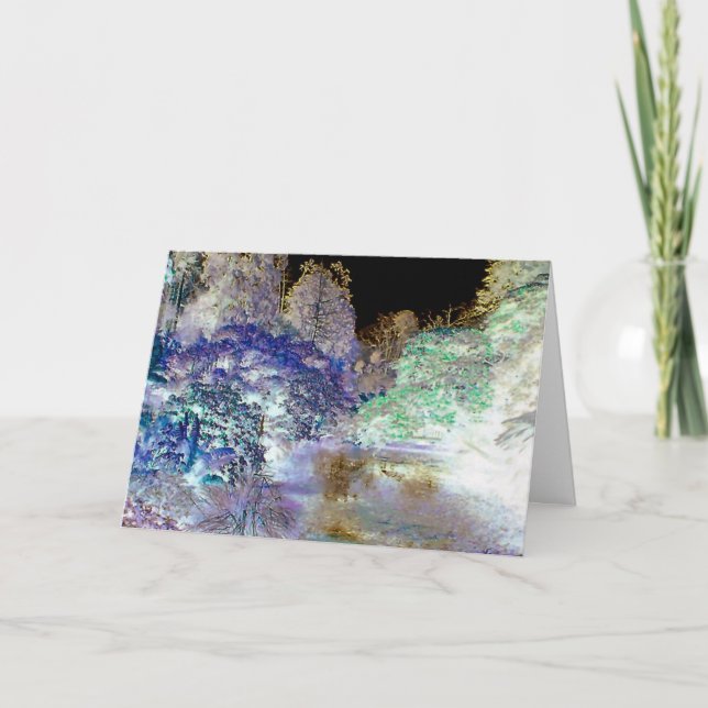 Tarjeta Fantasías Árboles Resumen Paisaje (Anverso)