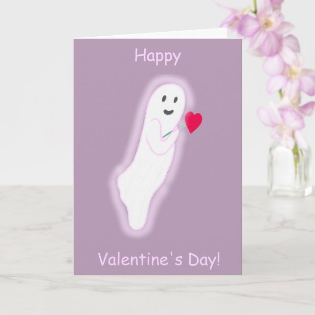 Tarjeta Fantasma amistoso Feliz Día de San Valentín (Orquídea)