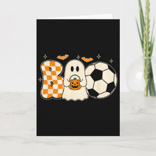 Tarjeta Fantasma Boo Jugando Fútbol Halloween Jugadores Tr