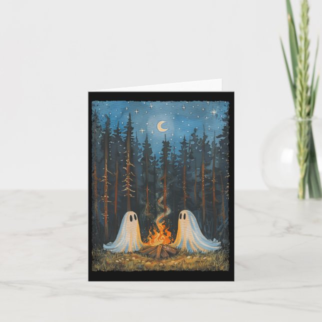 Tarjeta Fantasma Campfire Camping Lover Forest Gothic Hall (Anverso)