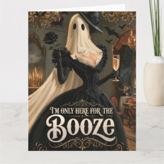 Tarjeta Fantasma con vestido negro Solo estoy aquí por la