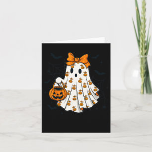 Tarjeta Fantasma Coqueta Espeluznante Halloween Calabaza T