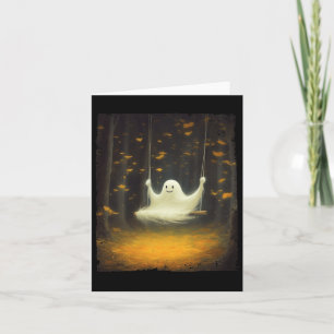 Tarjeta Fantasma Cuidadosa En Un Famoso Halloween De La Ca