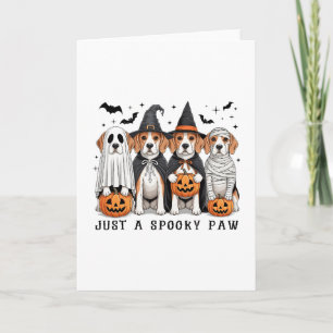 Tarjeta Fantasma de Beagle Perro Lindo Halloween Día de Ac