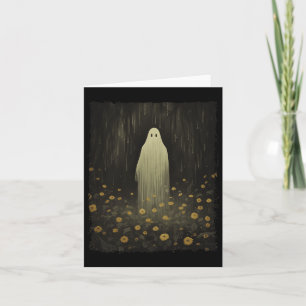Tarjeta Fantasma De Flores Góticas En La Halloween Foresta