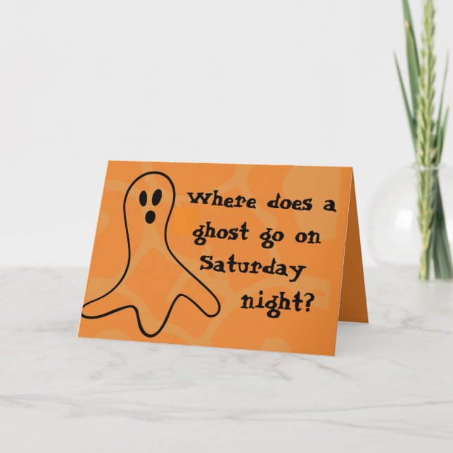 Tarjeta Fantasma de Halloween de la criba (Anverso)