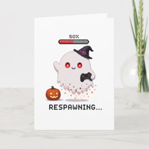 Tarjeta Fantasma de Halloween de Respawning de Juegos