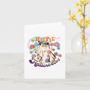 Tarjeta Fantasma de Halloween Hippie Retro Halloween