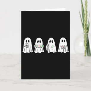 Tarjeta Fantasma de Halloween jugando Mahjong Soky Season 